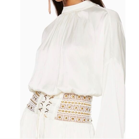 Ramy Brook Stella‎ Corset Mini Dress women's size small cream gold - Picture 2 of 16